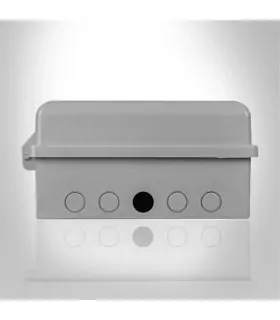 باكس تابلو برق پلاستيكي درب همرنگ مات كم باكس CAM BOX EBOX اي باكس سايز ‎25*35*15 طوسي