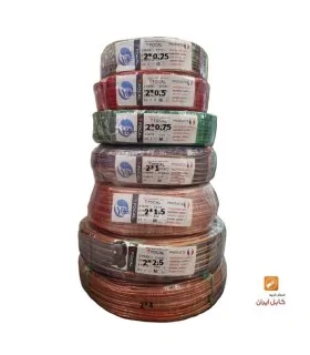 سيم برق باندي / بلندگو / اسپيكر / لوستر فوكال FOCAL روكش شفاف شيشه اي ‎2*1