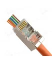 تجهيزات شبكه سوكت EPG ميان گذر CAT6 SFTP ته باز OPEN END