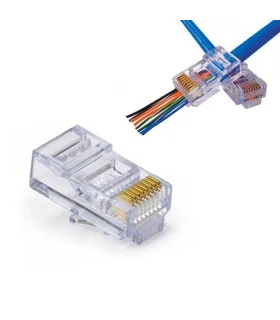 تجهيزات شبكه سوكت دي نت D-NET ميان گذر CAT6 UTP ته باز OPEN END