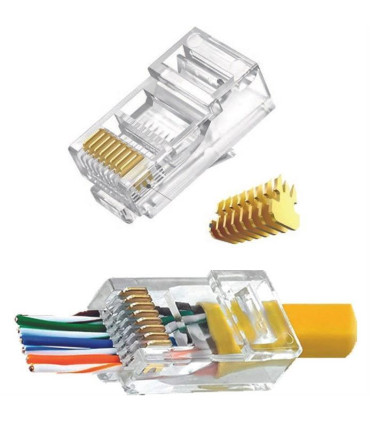 عکس سوکت شبکه میان گذر CAT6 UTP اترنال ETHERNAL  ,  بسته 100 عدد | مرکز خرید کابل ایران