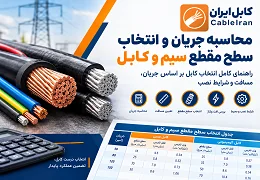 جدول سیم و کابل مسی یا آلومینیومی بر اساس طول مسیر و جریان مجاز کابل
