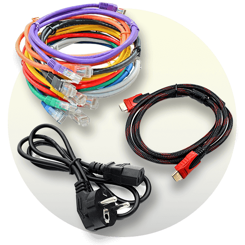 پچ کورد شبکه ، HDMI , VGA  و کابل پاور